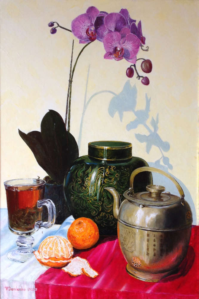 Green tea with Chinese kettle